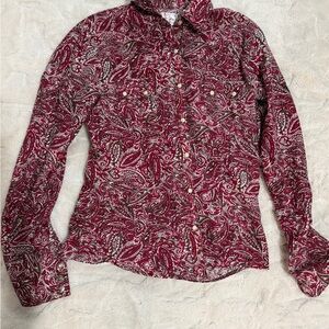 Panhandle Slim Burgundy Paisley Button Down Shirt